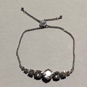 Sorrelli Silver Bracelet Bolo with Crystal Sparkle